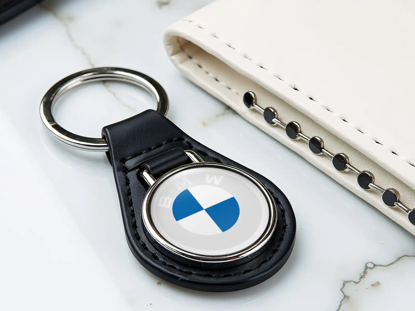 BMW Custom Leather Keyring Handmade Unique